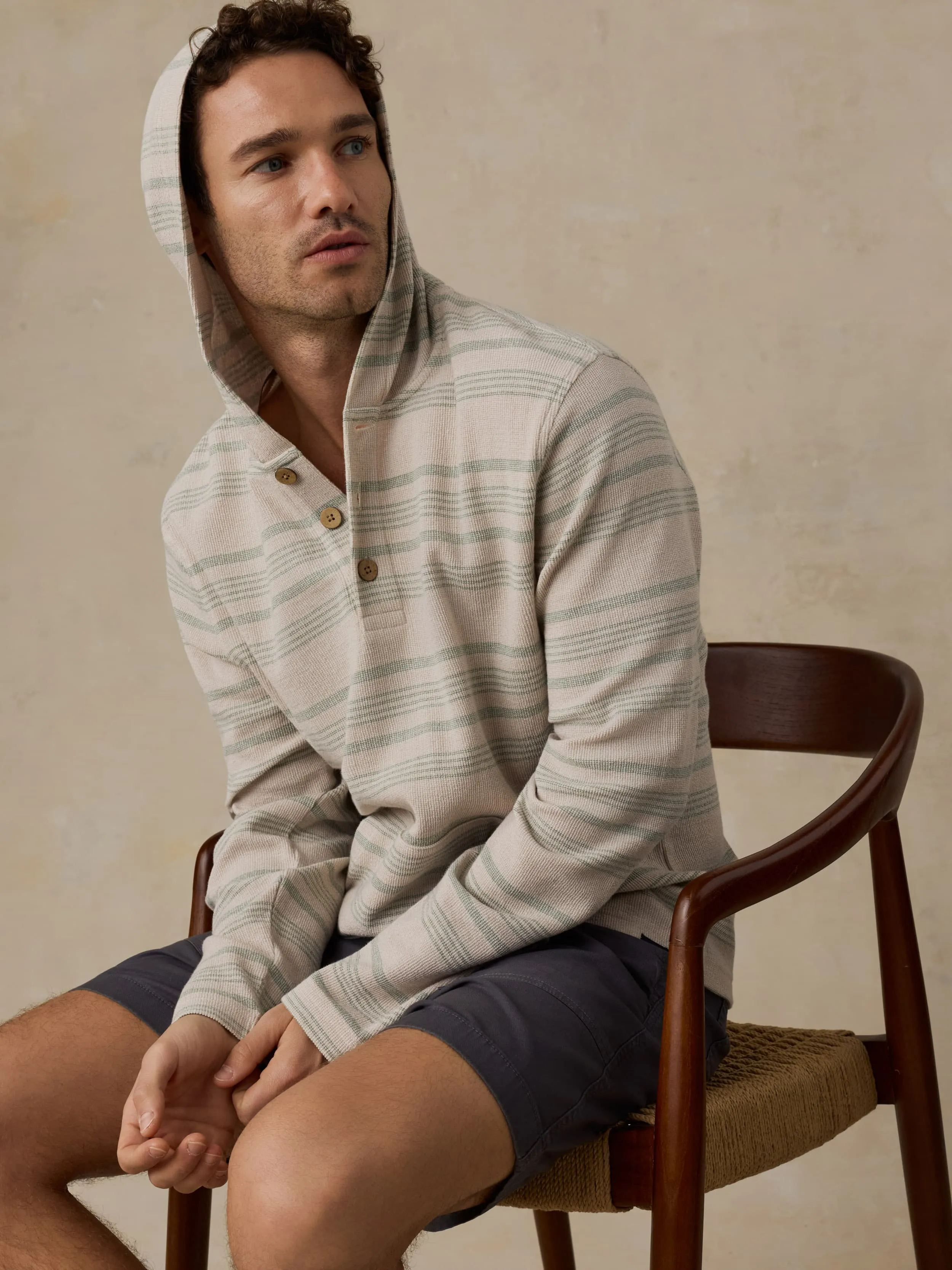 Oasis Hoodie - Sage Beach Stripe sold by Faherty product image thumbnail 5