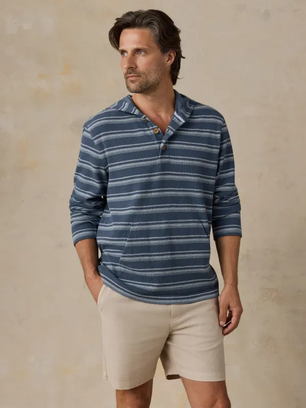 Oasis Hoodie - Bermuda Blue Stripe made by Faherty