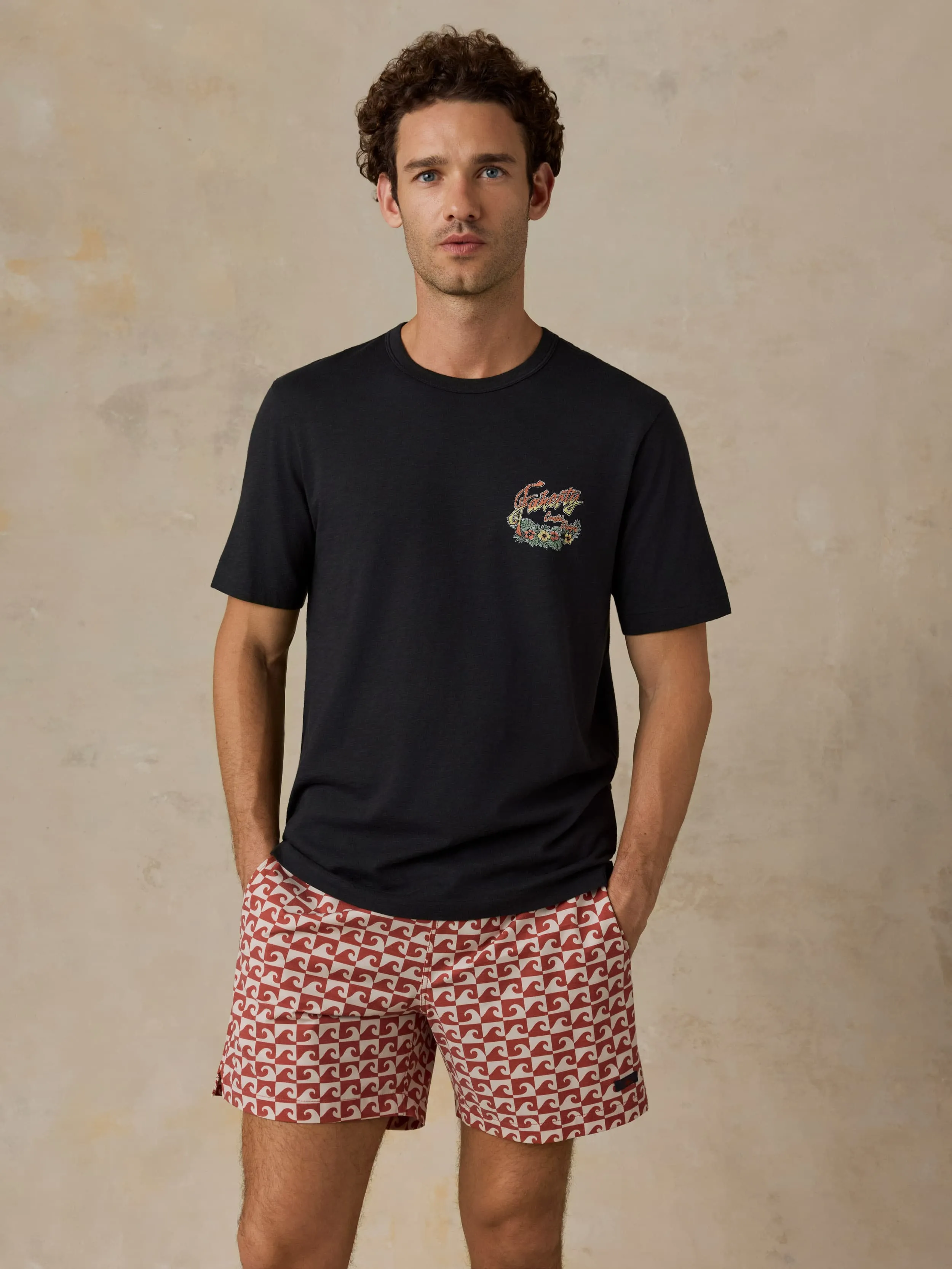 Sunwashed Regenerative Graphic Tee - Ridge Black sold by Faherty