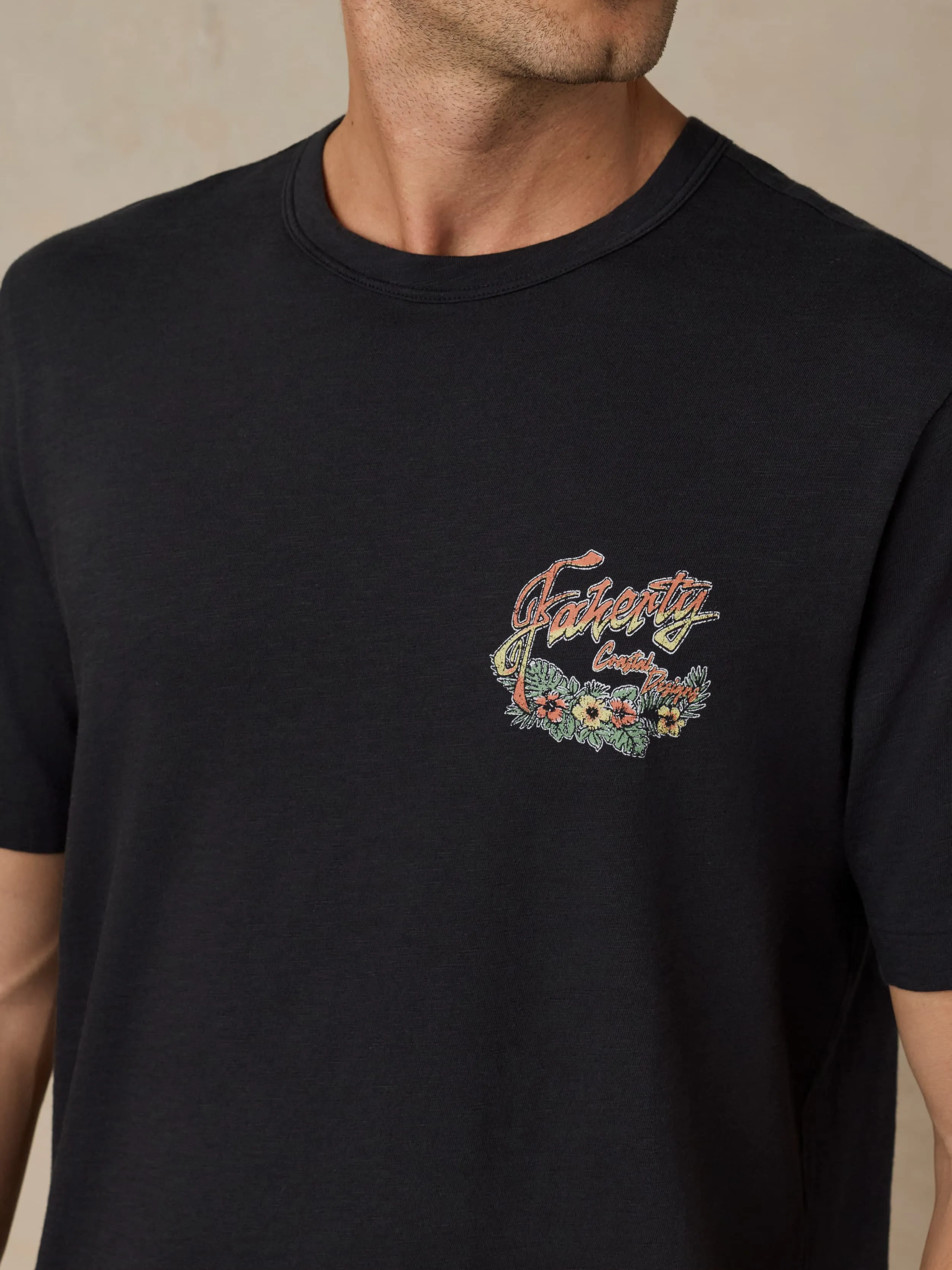 Sunwashed Regenerative Graphic Tee - Ridge Black sold by Faherty product image thumbnail 5