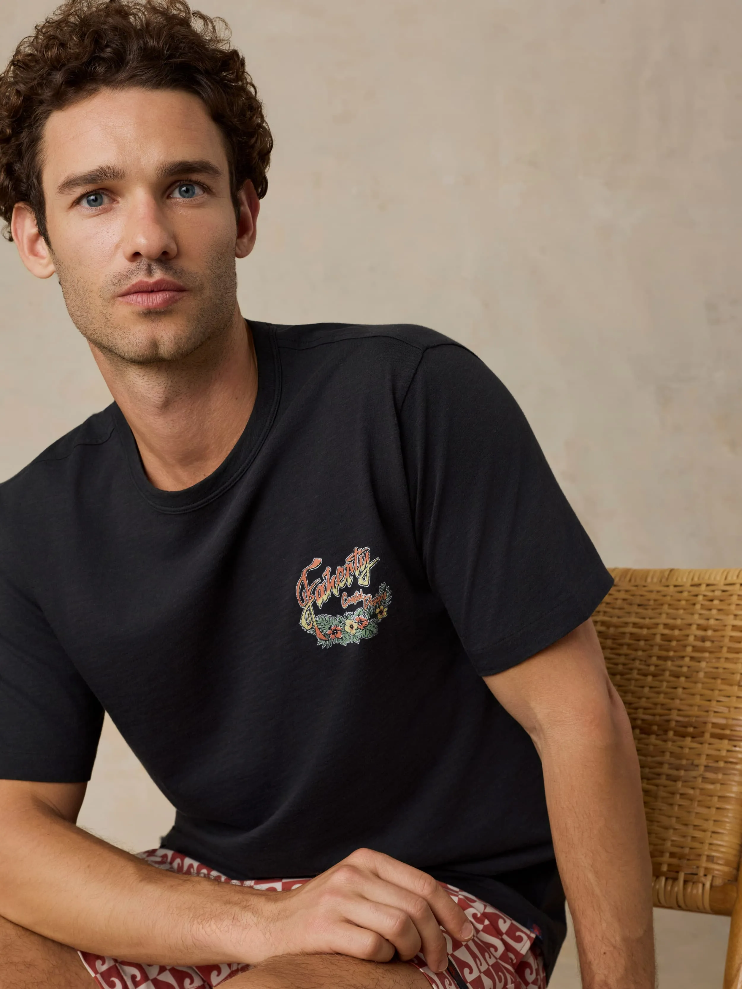 Sunwashed Regenerative Graphic Tee - Ridge Black sold by Faherty product image thumbnail 3