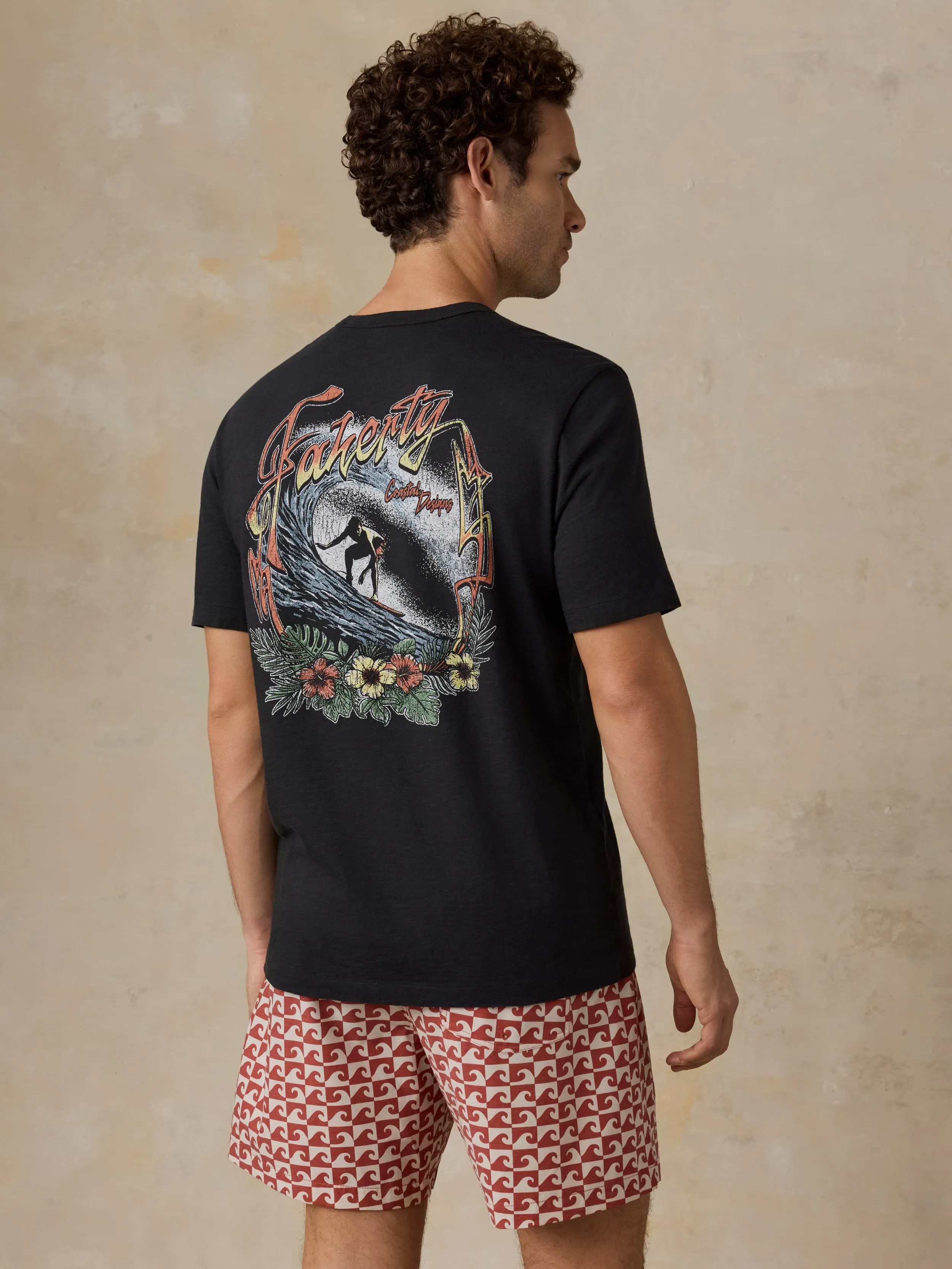 Sunwashed Regenerative Graphic Tee - Ridge Black sold by Faherty product image thumbnail 4