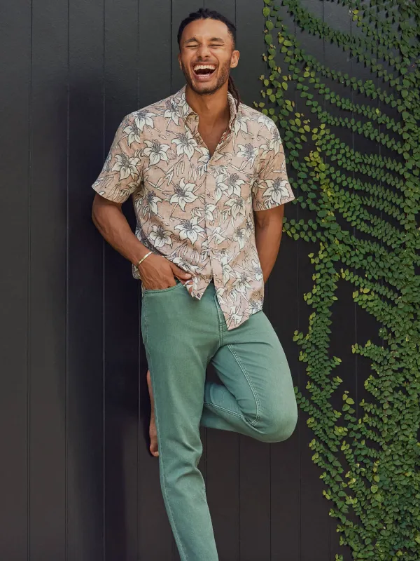 Short-Sleeve Breeze Shirt - Cloud Rust Lotus made by Faherty