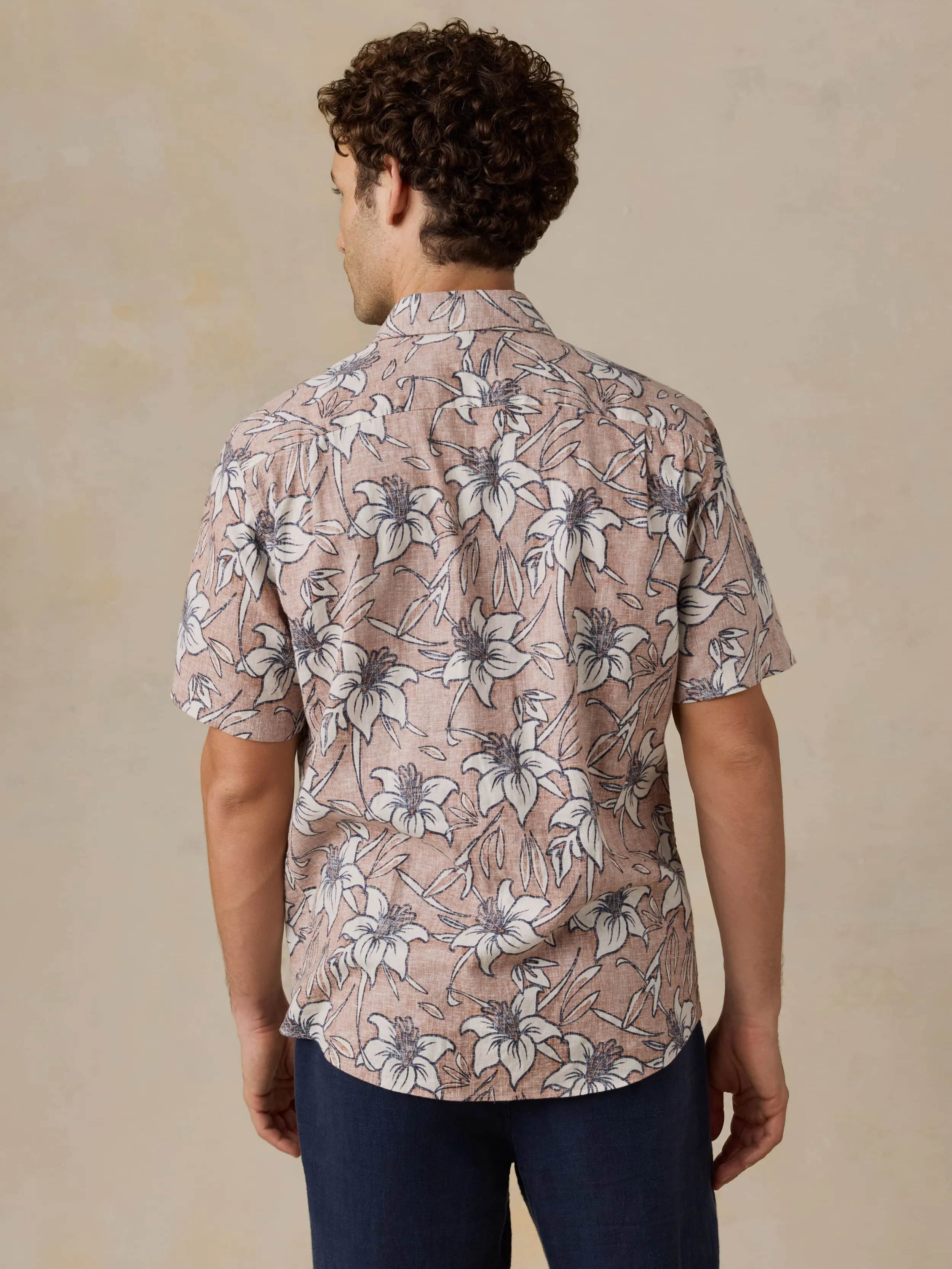 Short-Sleeve Breeze Shirt - Cloud Rust Lotus sold by Faherty product image thumbnail 4