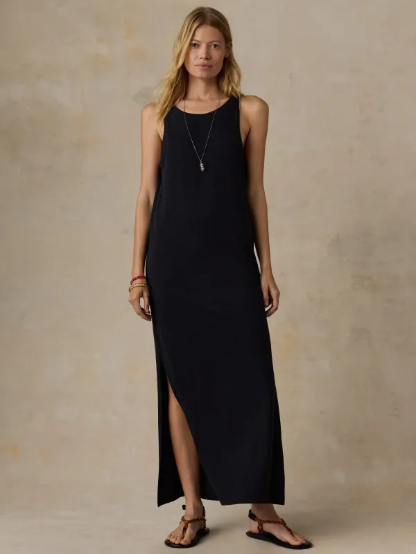 Cotton Hemp Tank Dress - Black made by Faherty