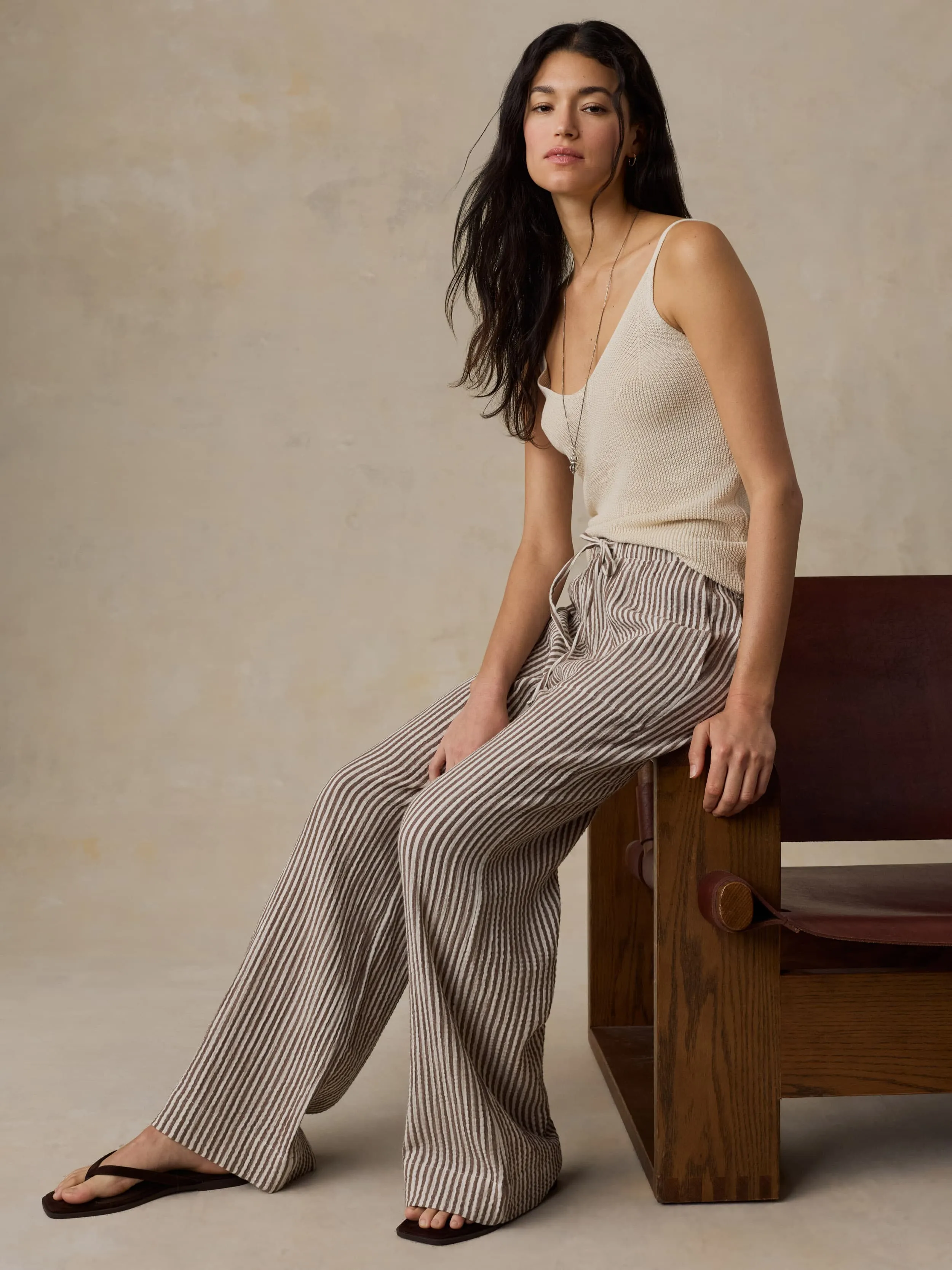 Dune Cotton Gauze Laidback Pant - Mocha Mist sold by Faherty product image thumbnail 2