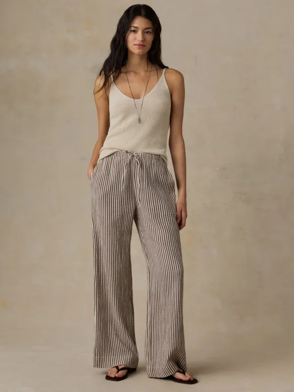 Dune Cotton Gauze Laidback Pant - Mocha Mist made by Faherty