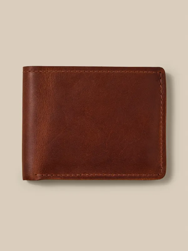 Leather Bi-Fold Wallet - English Tan made by Faherty