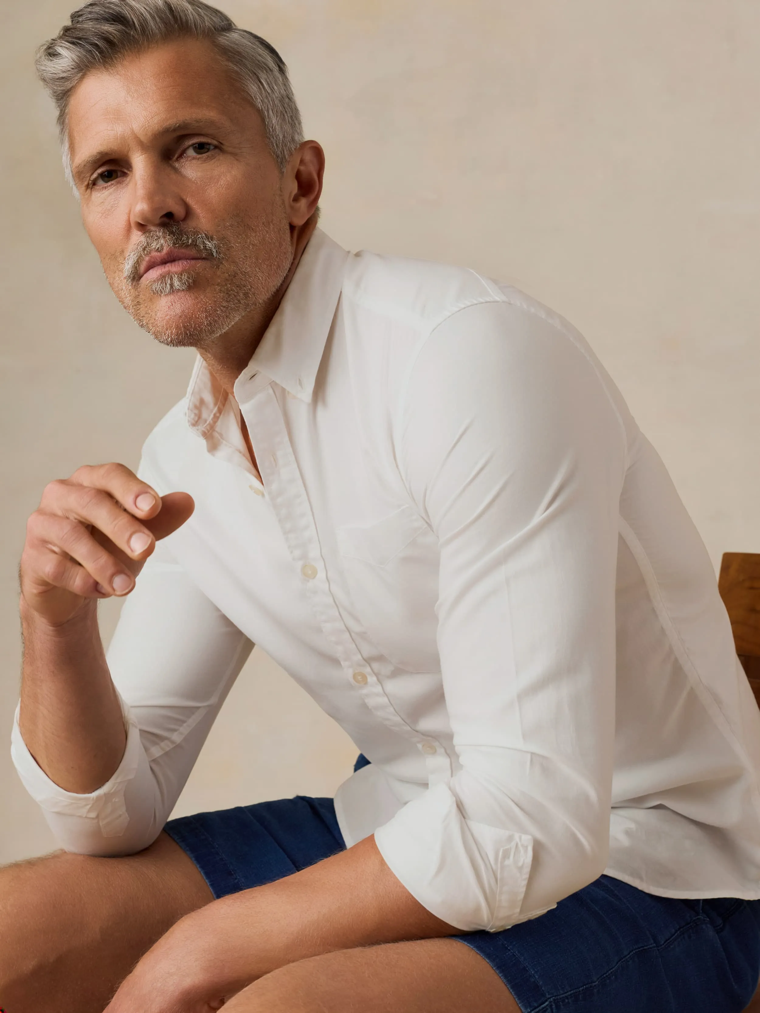 Long-Sleeve Weightless Cotton Shirt - Pure White sold by Faherty product image thumbnail 2