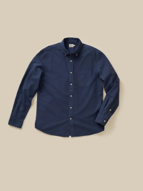 Laundered Oxford Shirt - River Navy made by Faherty