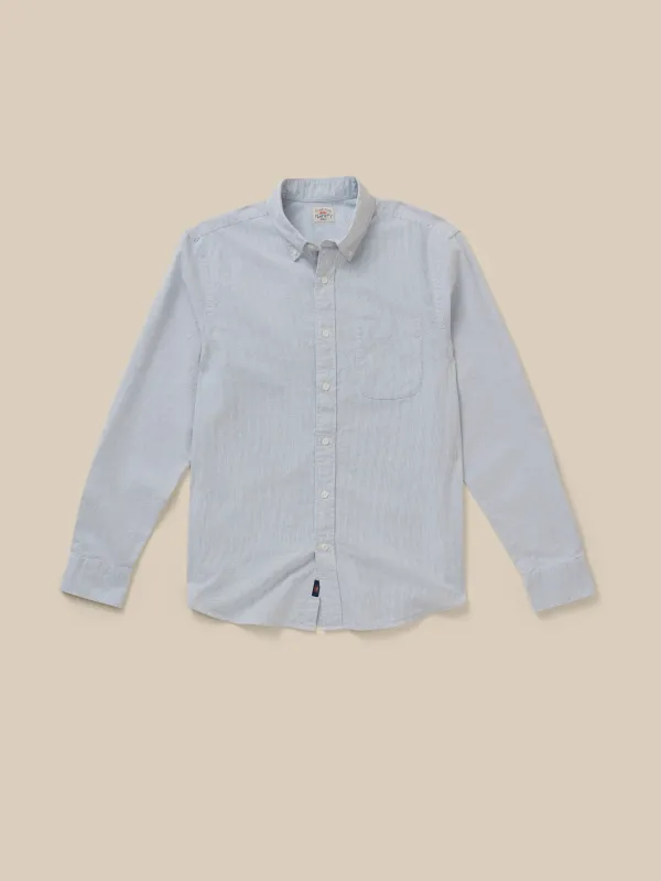 Laundered Oxford Shirt - Classic Blue Stripe made by Faherty