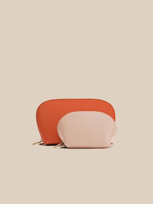 Cuyana For Faherty Travel Case Set - Burnt Orange Blush made by Faherty