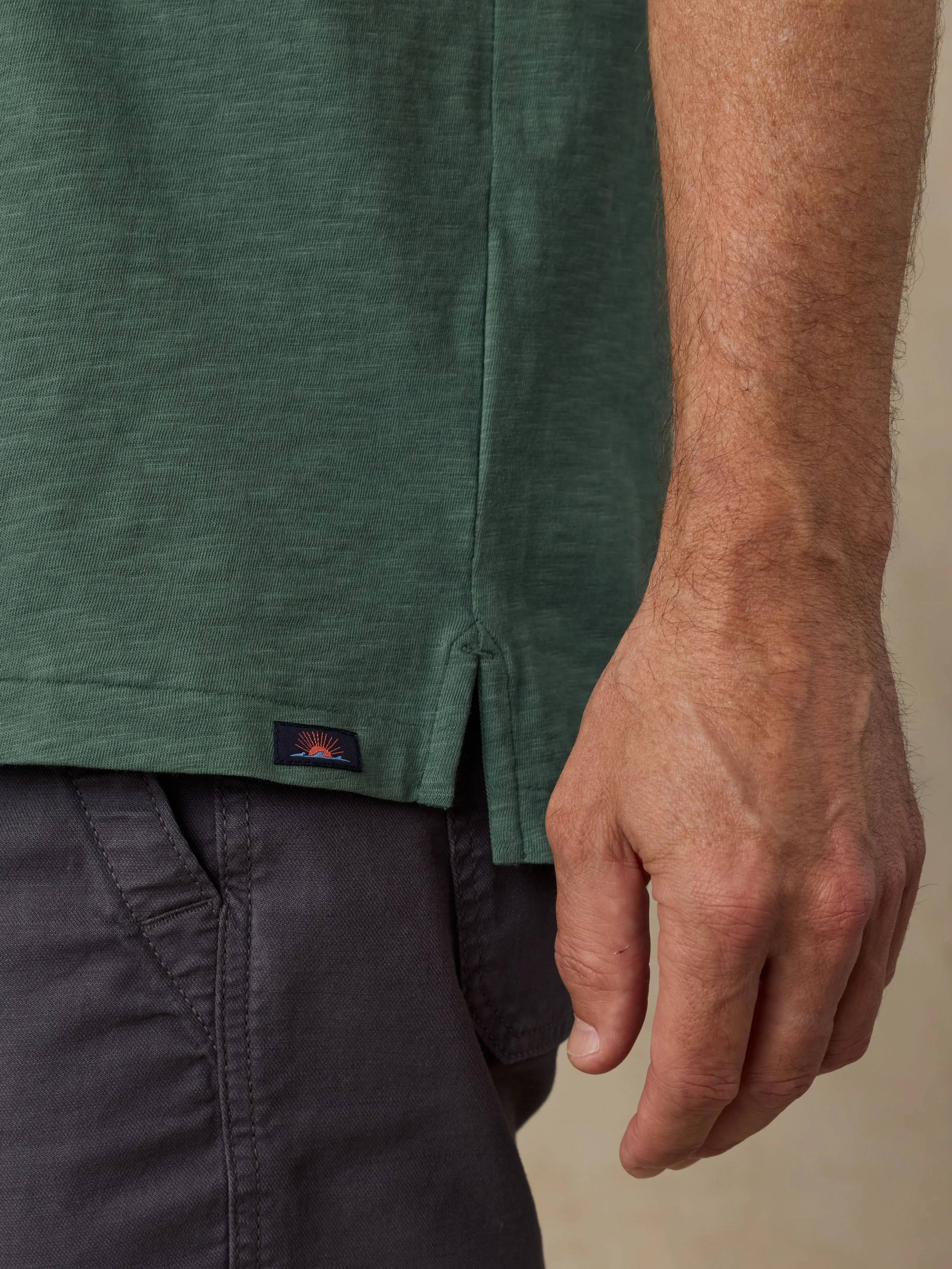 Sunwashed T-Shirt Polo - Island Spruce sold by Faherty product image thumbnail 3