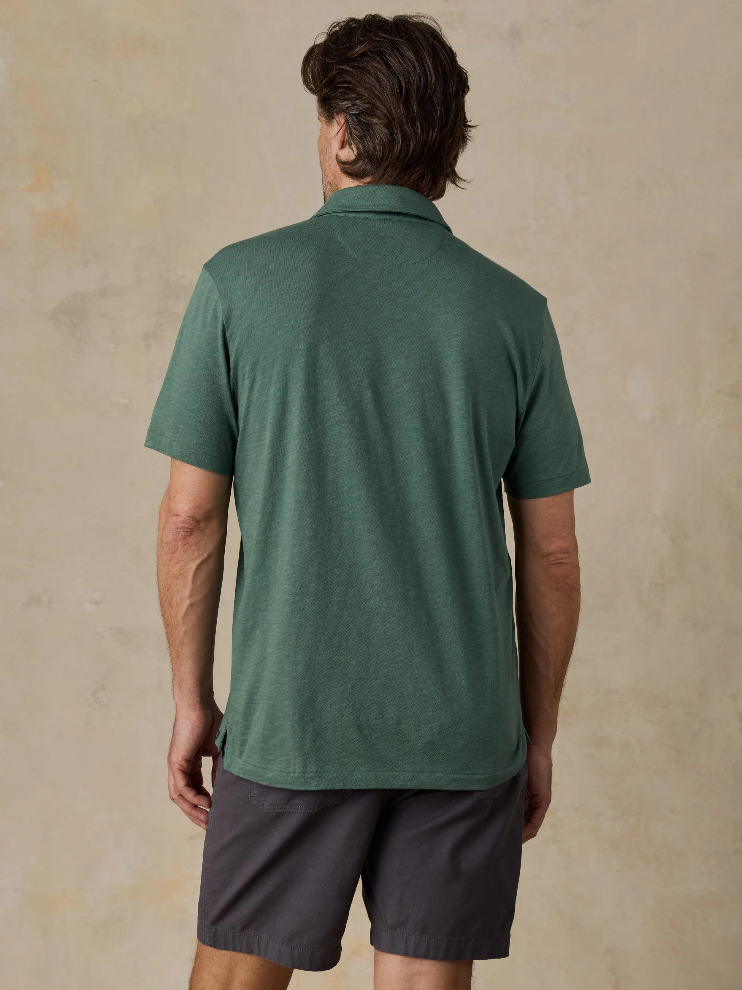 Sunwashed T-Shirt Polo - Island Spruce sold by Faherty product image thumbnail 4