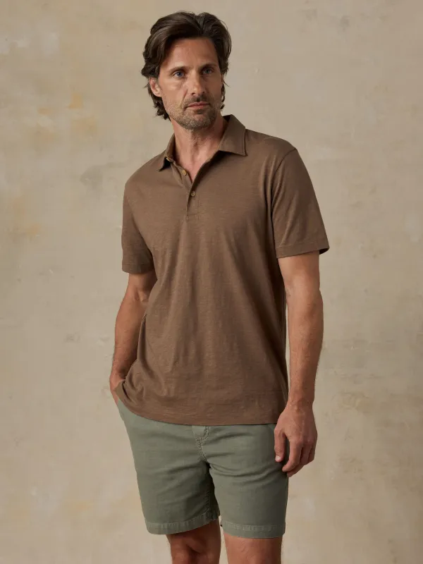 Sunwashed T-Shirt Polo - Island Brown made by Faherty