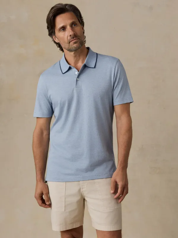 Short-Sleeve Movement™ Pique Polo - Inland Creek Melange made by Faherty