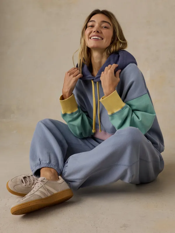 Oceanside Fleece Oversized Hoodie - Horizon Fade Colorblock made by Faherty