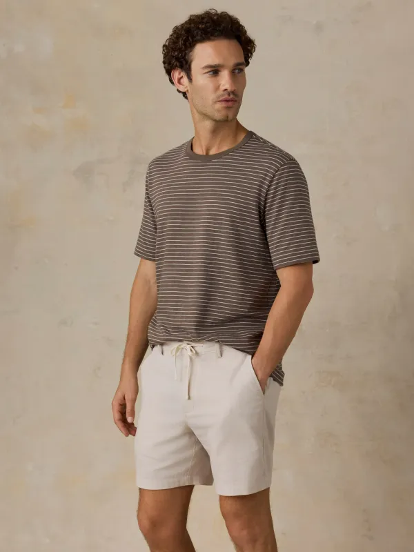 Sunwashed Regenerative Tee - Verona Brown Stripe made by Faherty
