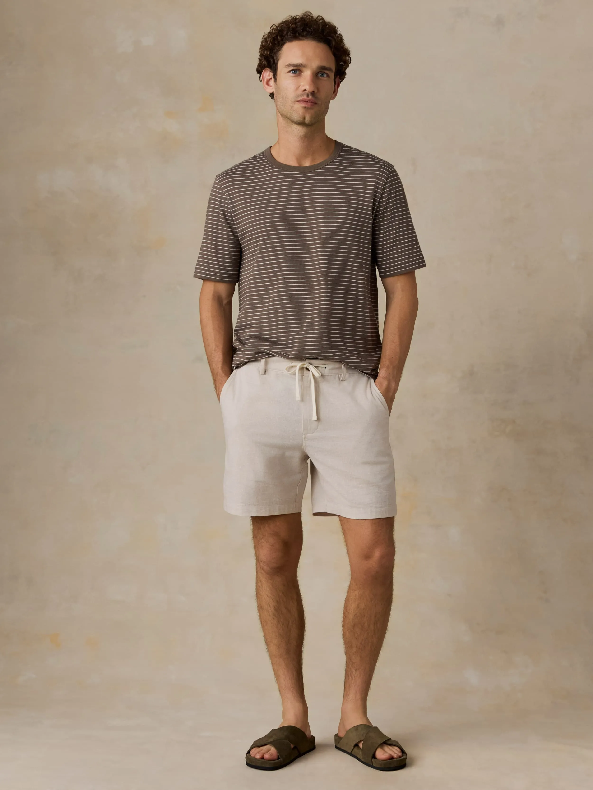 Sunwashed Regenerative Tee - Verona Brown Stripe sold by Faherty product image thumbnail 4