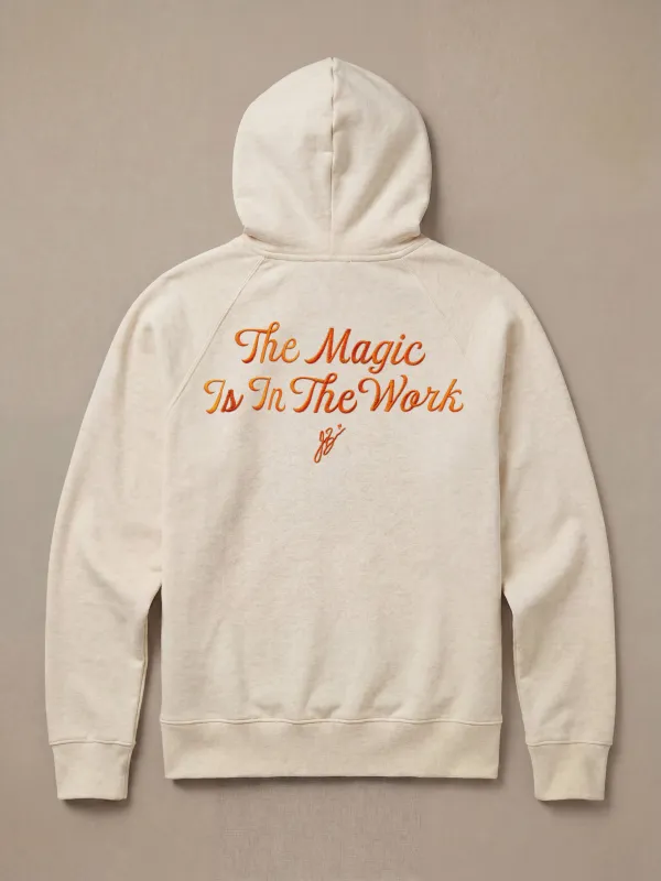 Jalen Brunson High Standard Fleece Hoodie - Antique Ivory Heather made by Faherty