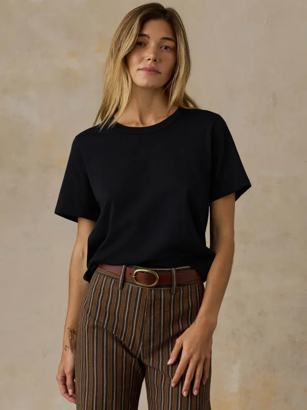 Sunwashed Regenerative Tee - Black made by Faherty
