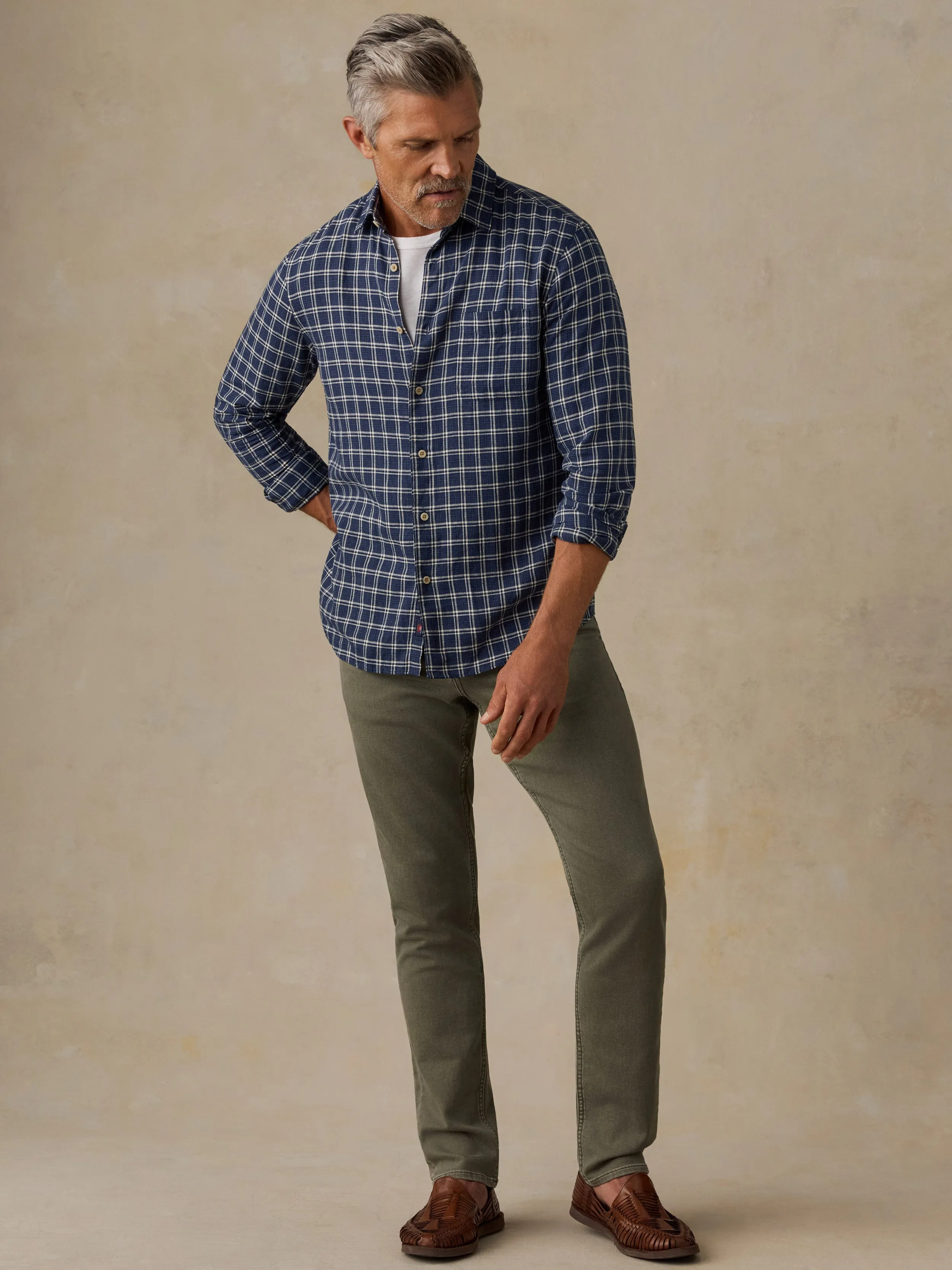 Stretch Terry 5-Pocket Pant - Pine Forest sold by Faherty product image thumbnail 5