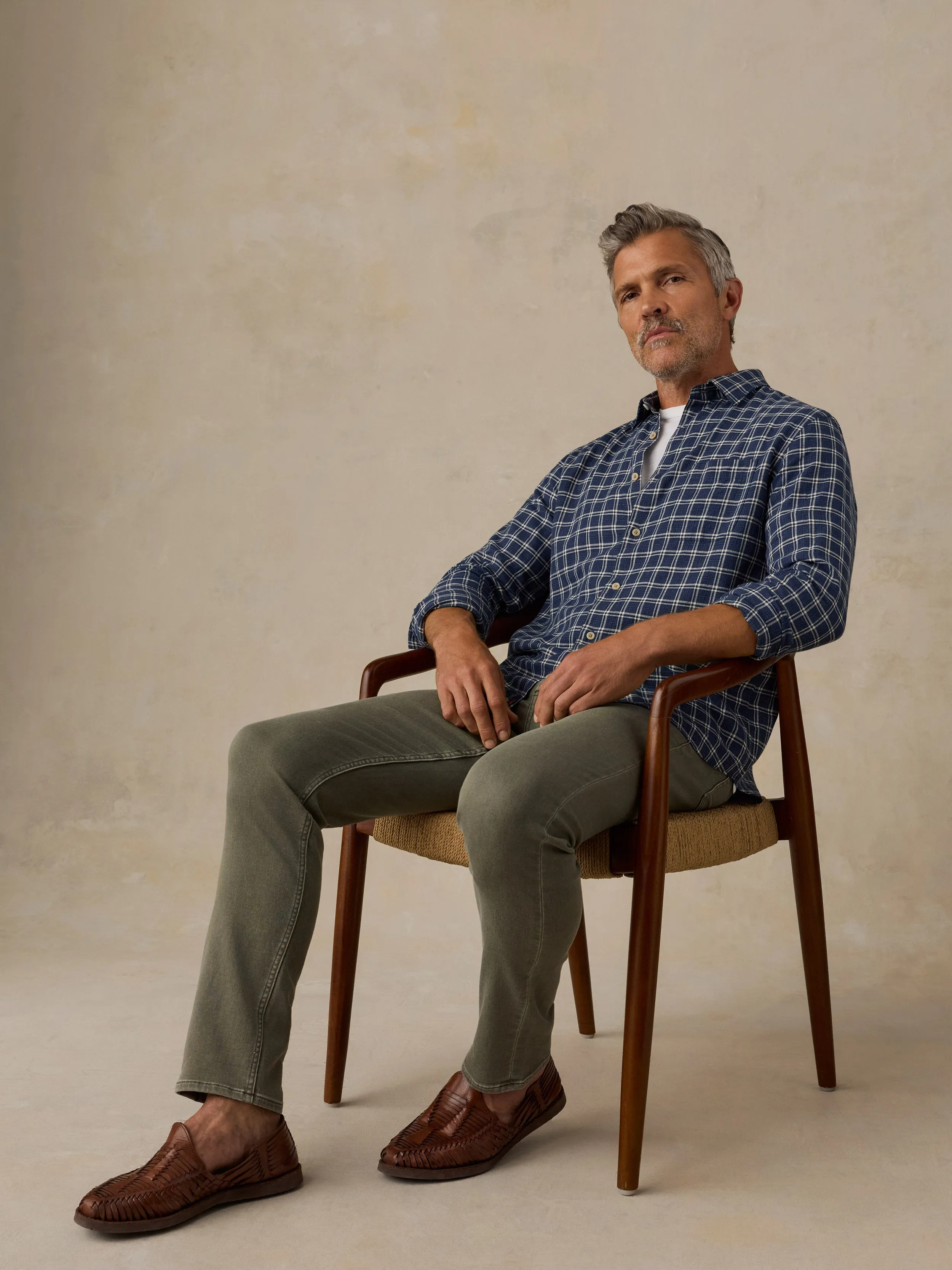 Stretch Terry 5-Pocket Pant - Pine Forest sold by Faherty product image thumbnail 2