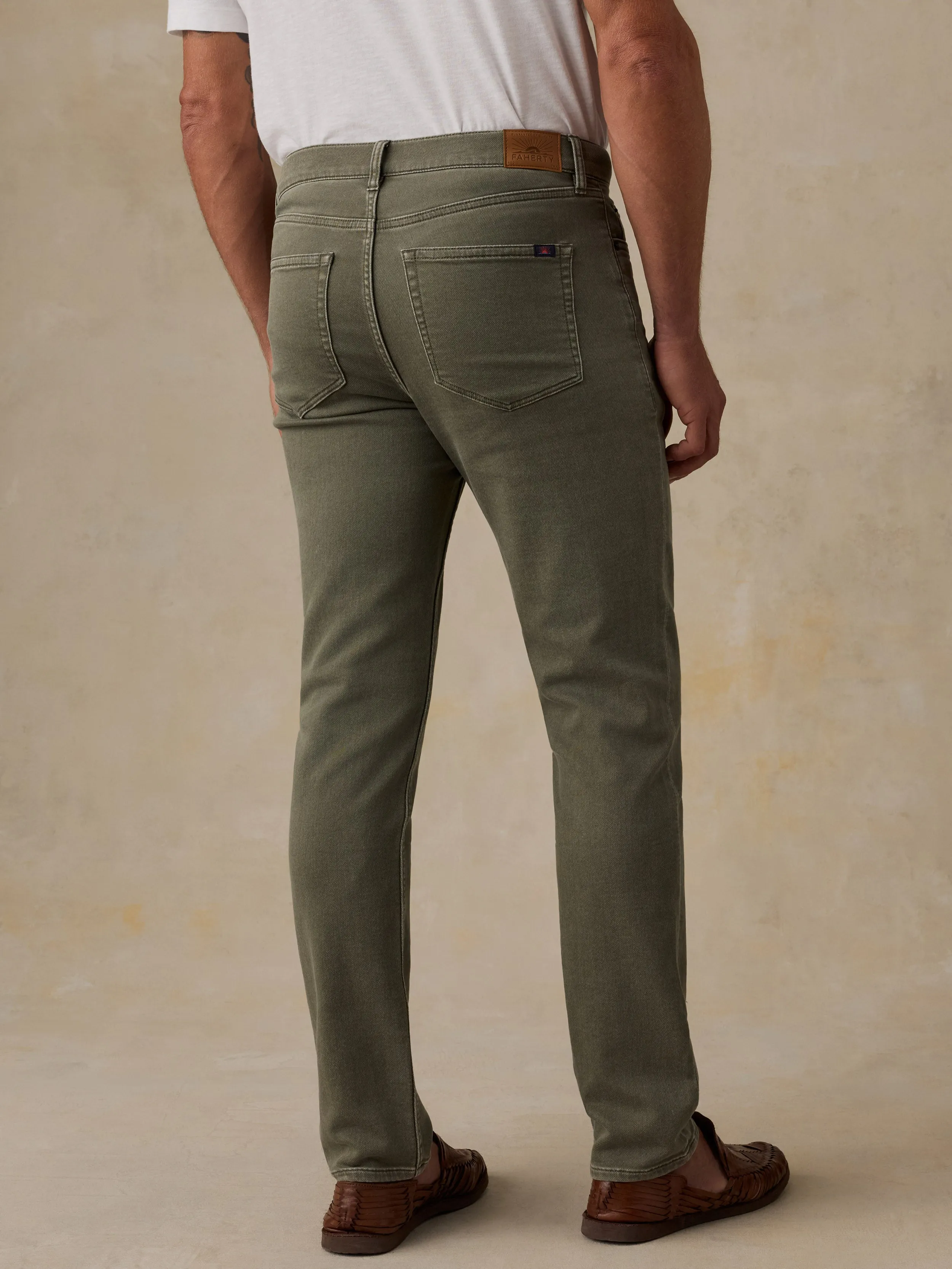 Stretch Terry 5-Pocket Pant - Pine Forest sold by Faherty product image thumbnail 3