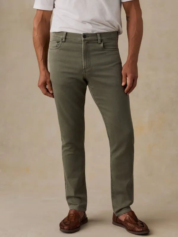 Stretch Terry 5-Pocket Pant - Pine Forest made by Faherty
