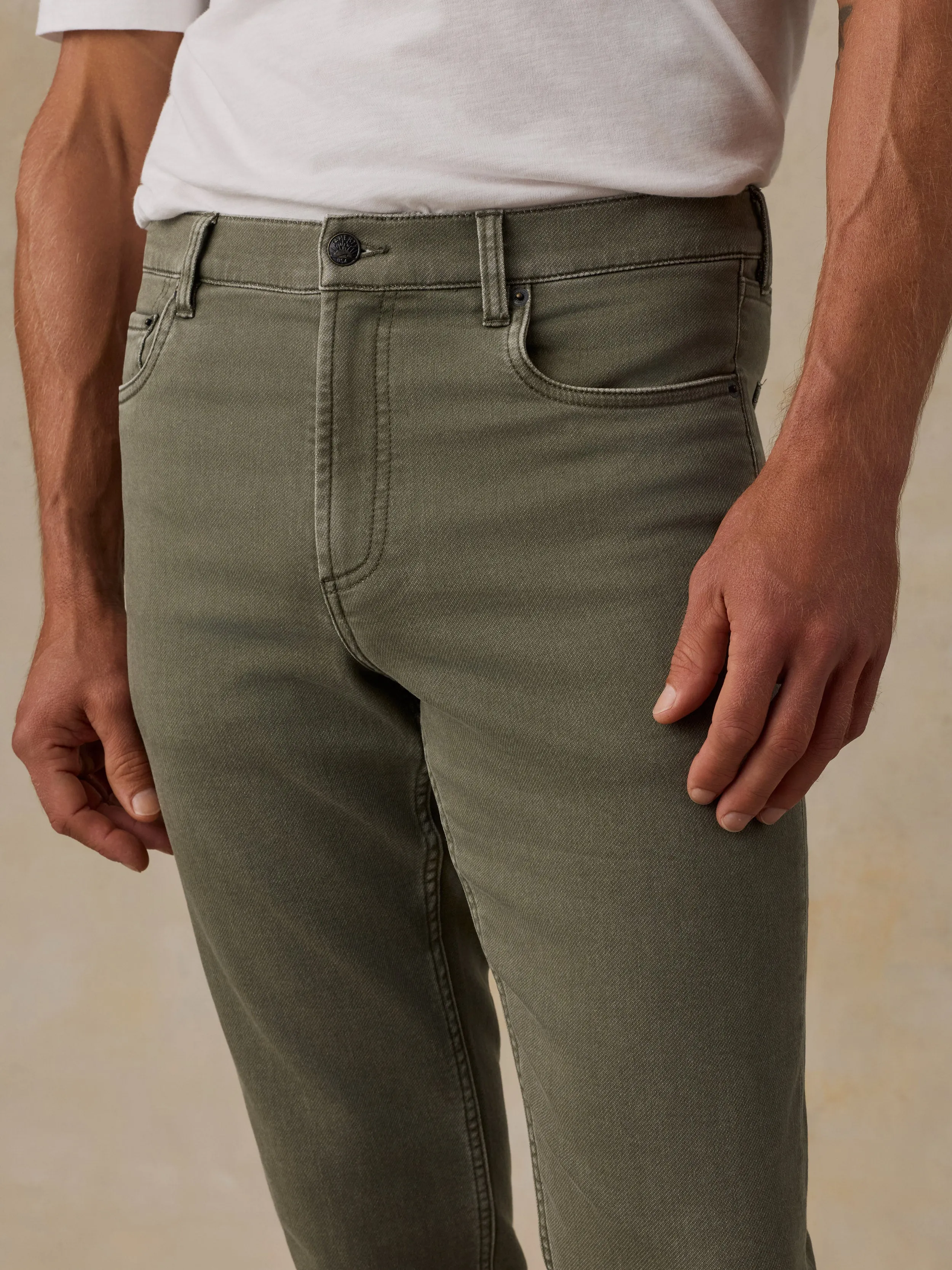 Stretch Terry 5-Pocket Pant - Pine Forest sold by Faherty product image thumbnail 4