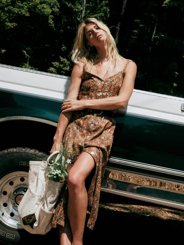 Linen Milo Dress - Victorian Garden made by Faherty