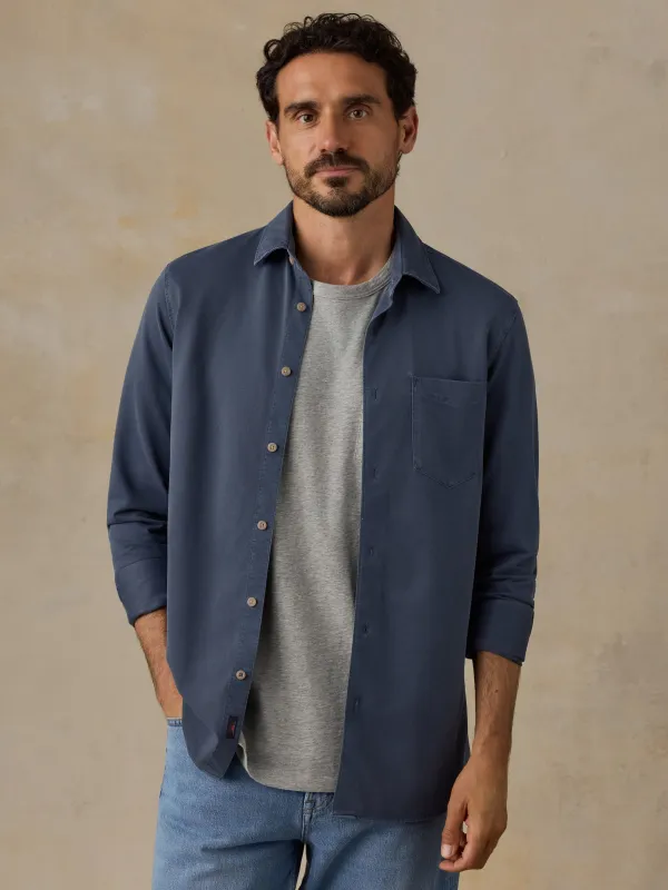 Costa Pique Shirt - Abyss Navy made by Faherty