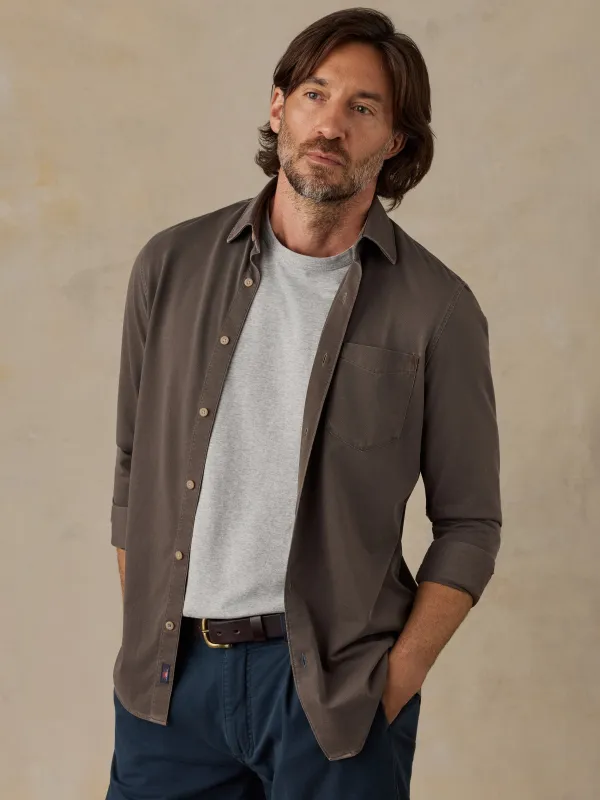 Costa Pique Shirt - Coast Brown made by Faherty