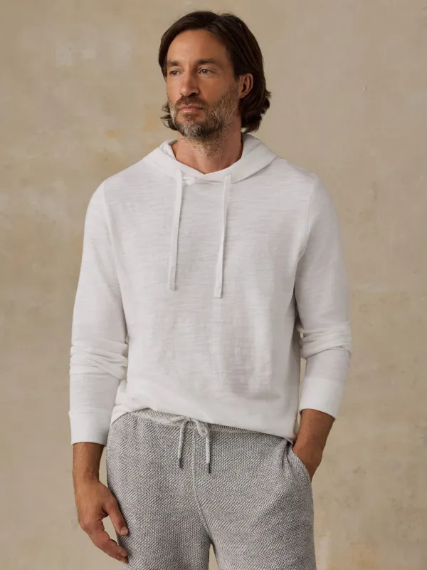 Sunwashed Organic Hoodie - White made by Faherty