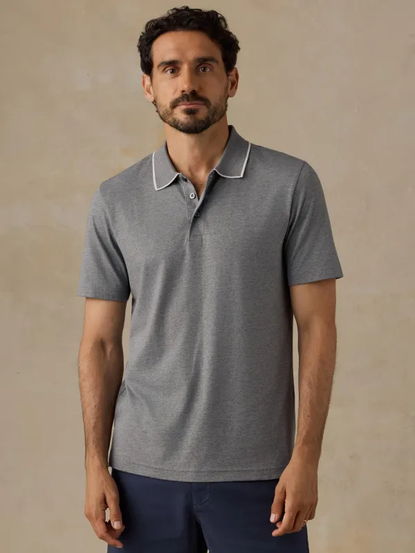 Short-Sleeve Movement™ Pique Polo - Snowy Rock Melange made by Faherty