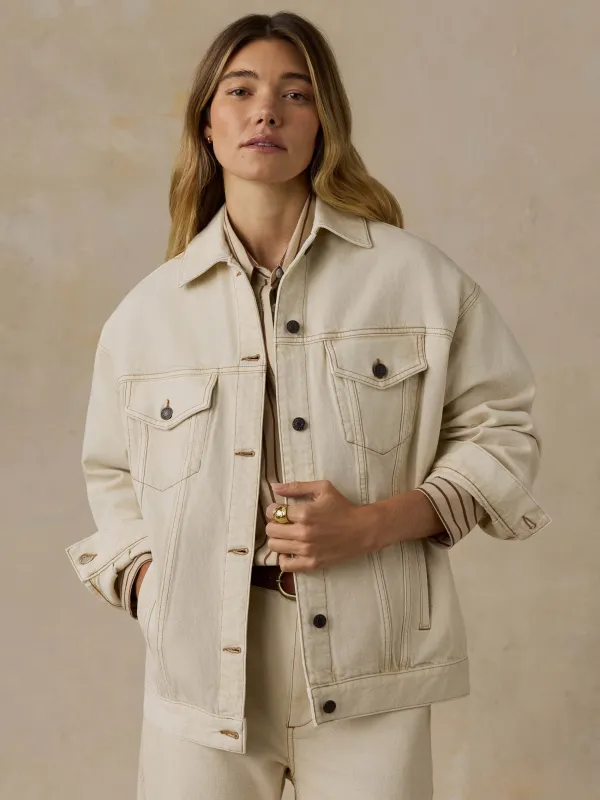 Driftwood Denim Jacket - Almond Milk made by Faherty