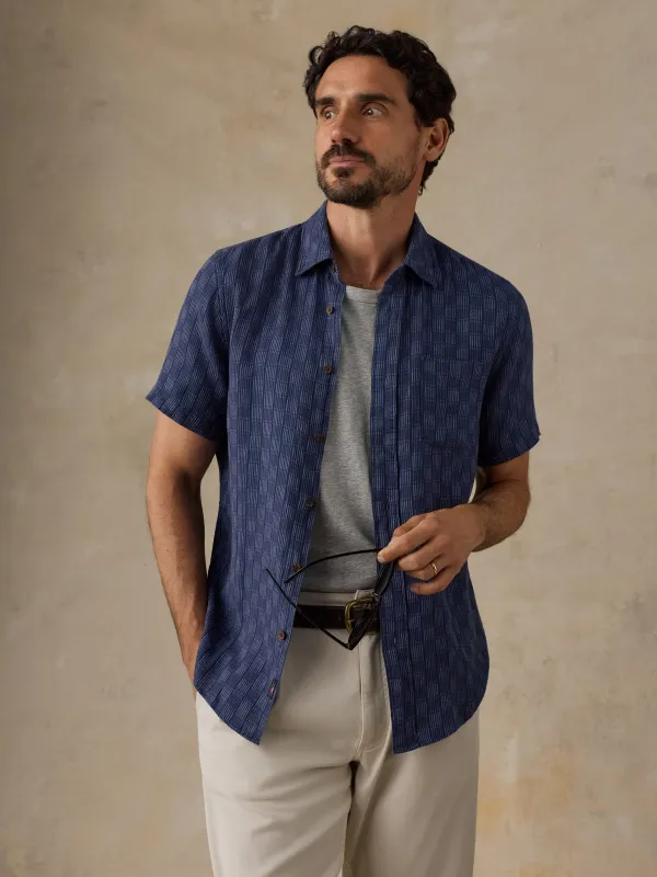 Short-Sleeve Breeze Shirt - Twilight Skies made by Faherty