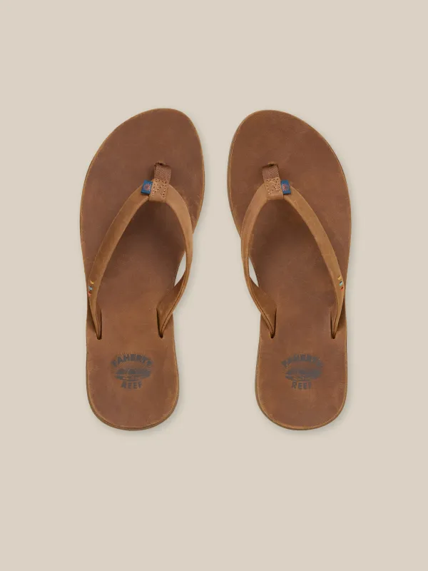 Faherty X REEF Ojai Slim Flip Flop - Dark Brown made by Faherty