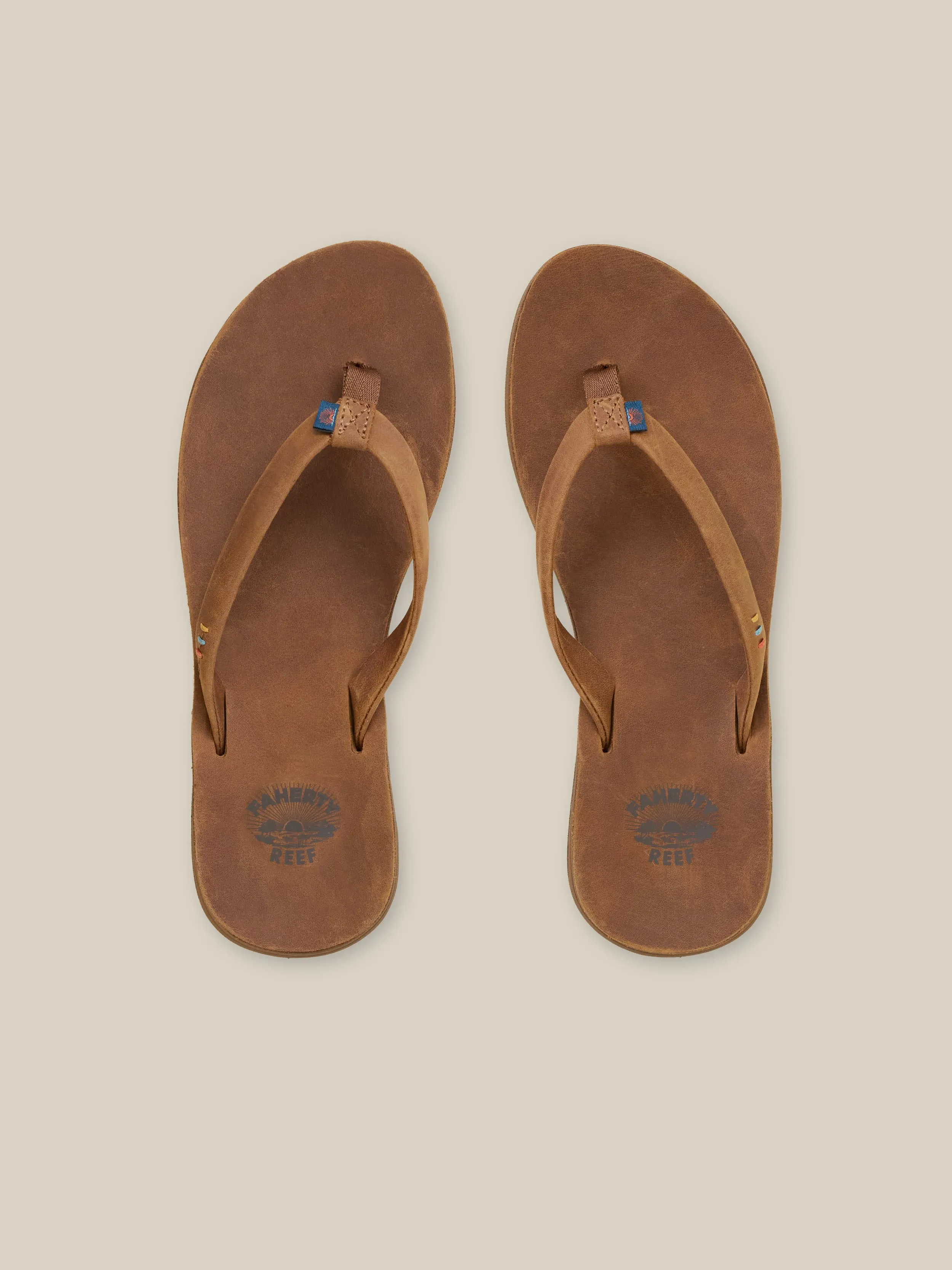 Faherty X REEF Ojai Slim Flip Flop - Dark Brown sold by Faherty