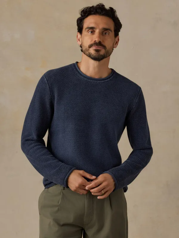 Sunwashed Dockside Sweater - Abyss Navy made by Faherty
