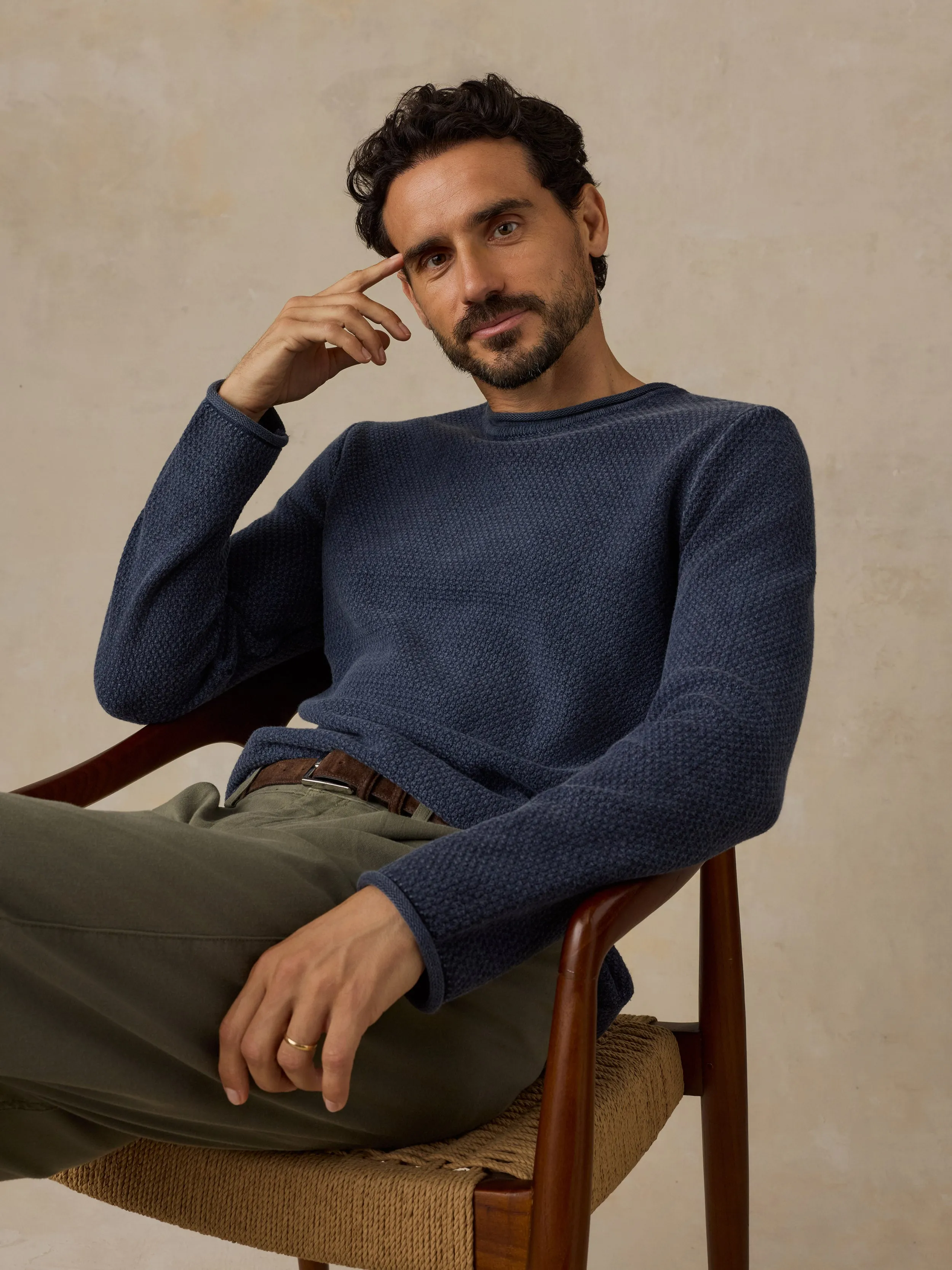 Sunwashed Dockside Sweater - Abyss Navy sold by Faherty product image thumbnail 2