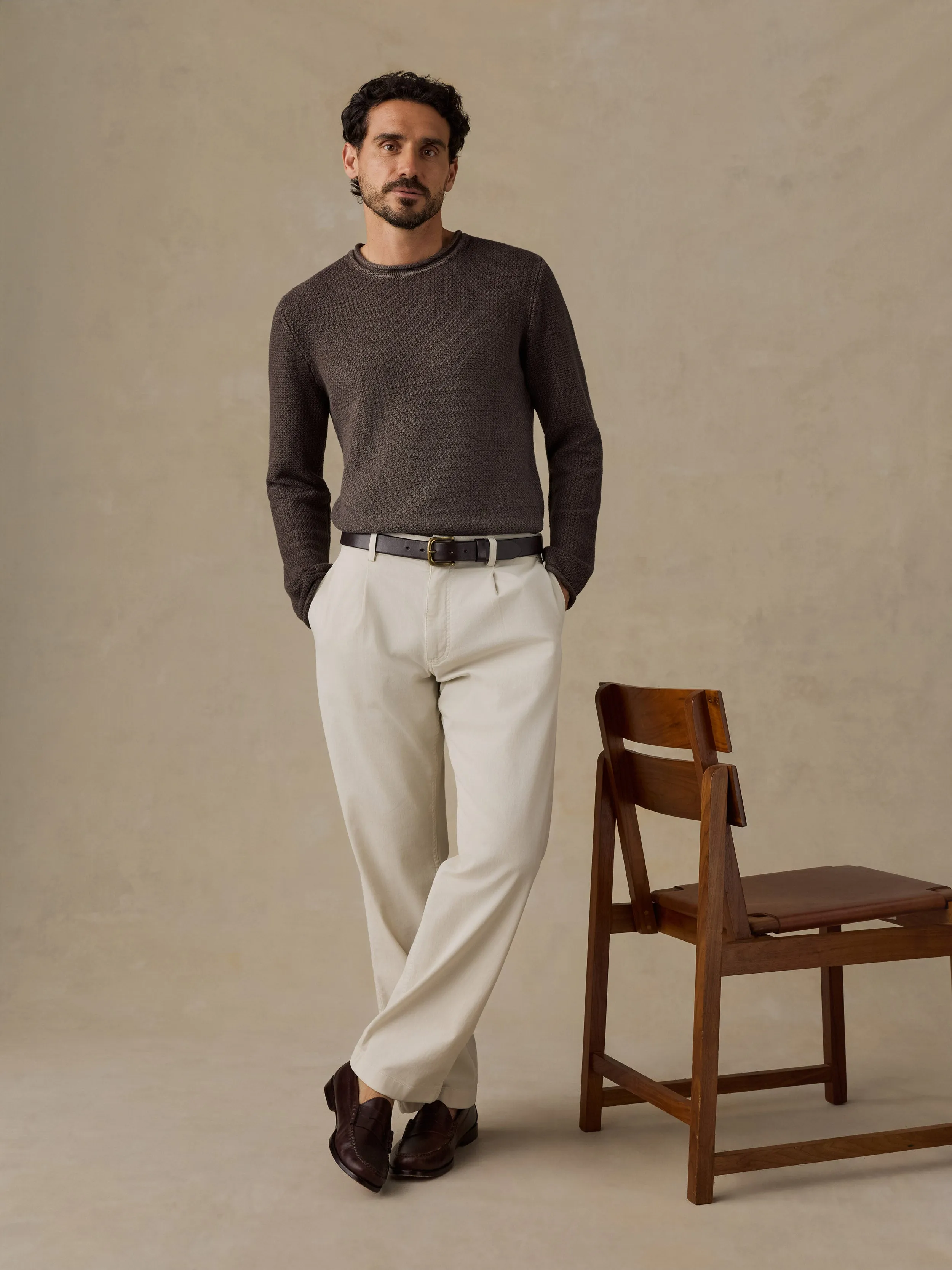 Sunwashed Dockside Sweater - Coast Brown sold by Faherty product image thumbnail 2