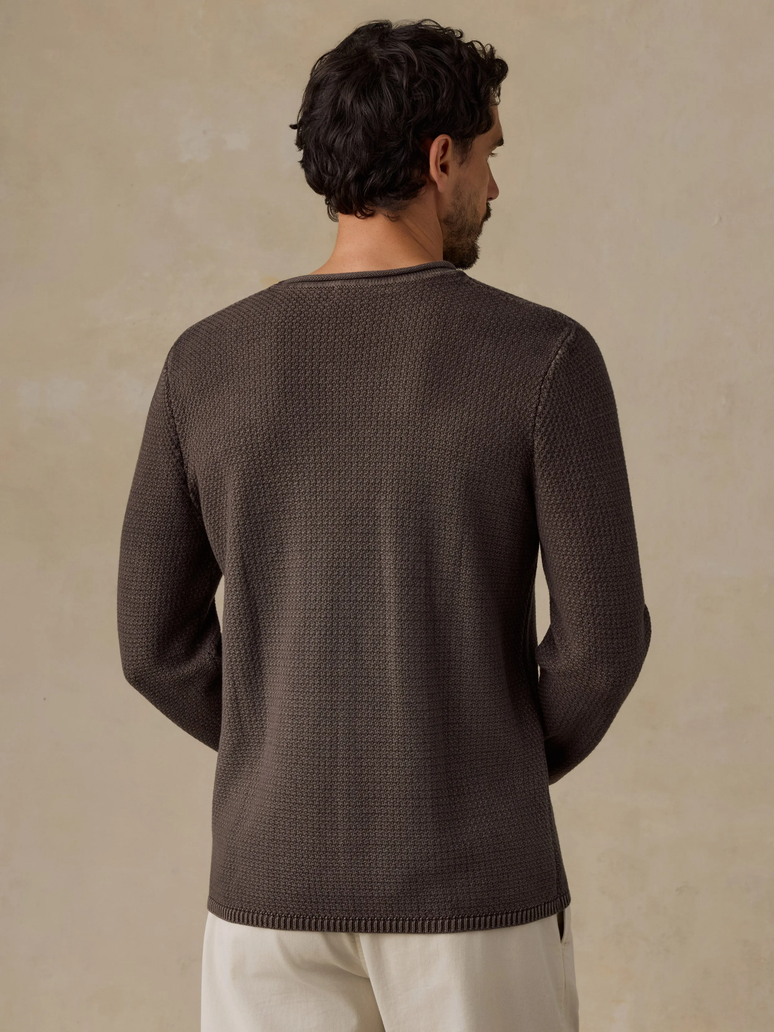 Sunwashed Dockside Sweater - Coast Brown sold by Faherty product image thumbnail 3