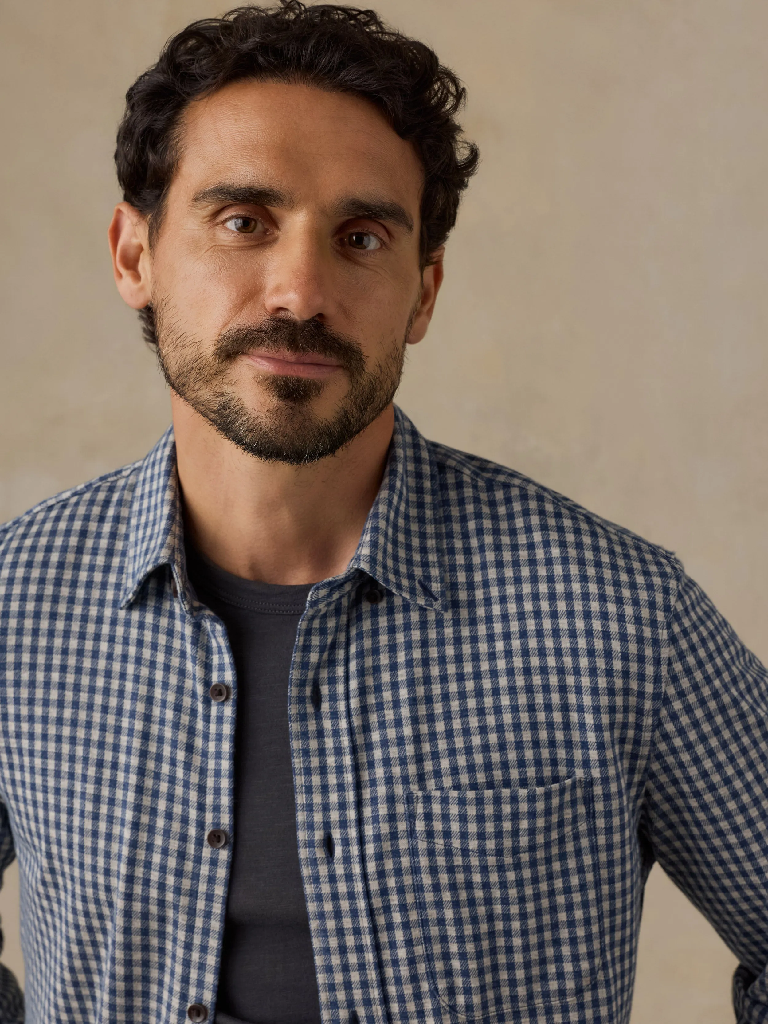 Coastline Knit Shirt - Blue Grey Gingham sold by Faherty product image thumbnail 4