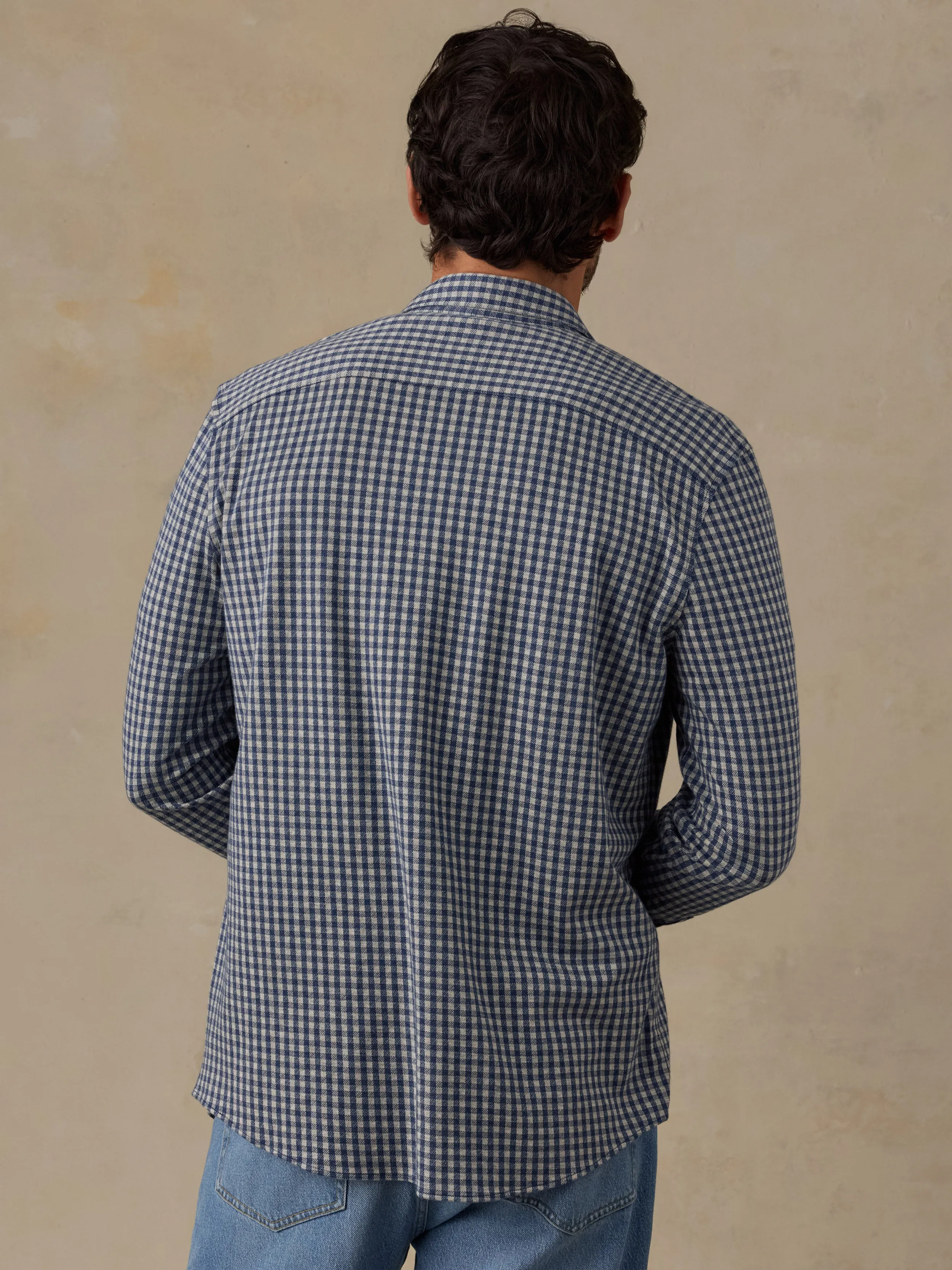 Coastline Knit Shirt - Blue Grey Gingham sold by Faherty product image thumbnail 3