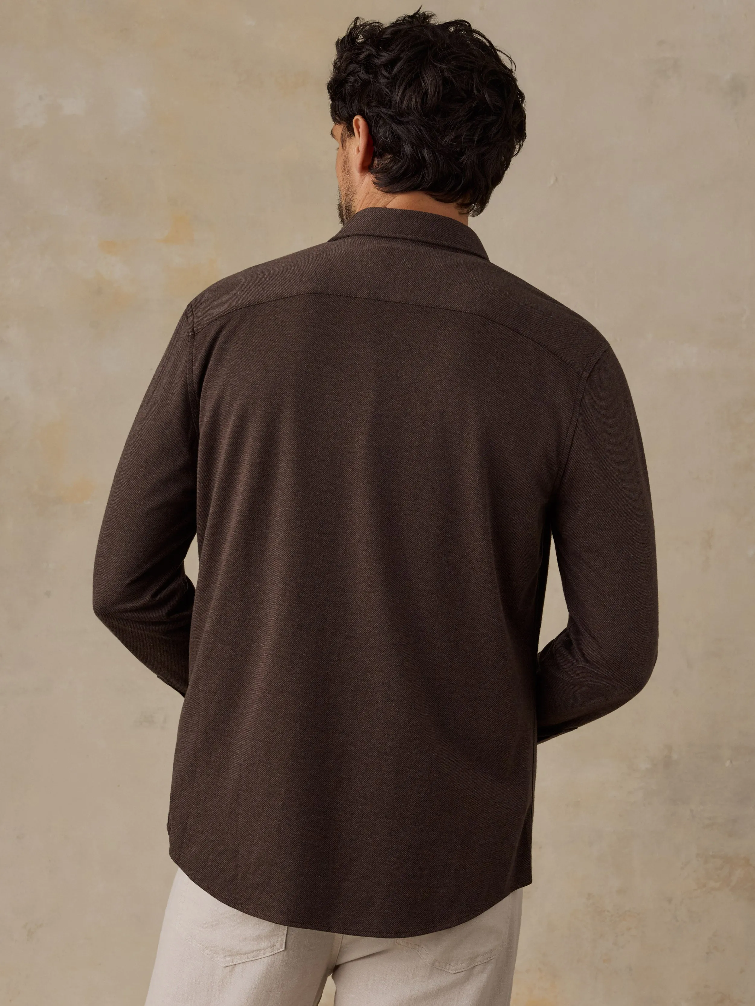 Coastline Knit Shirt - Brown Road Twill sold by Faherty product image thumbnail 3