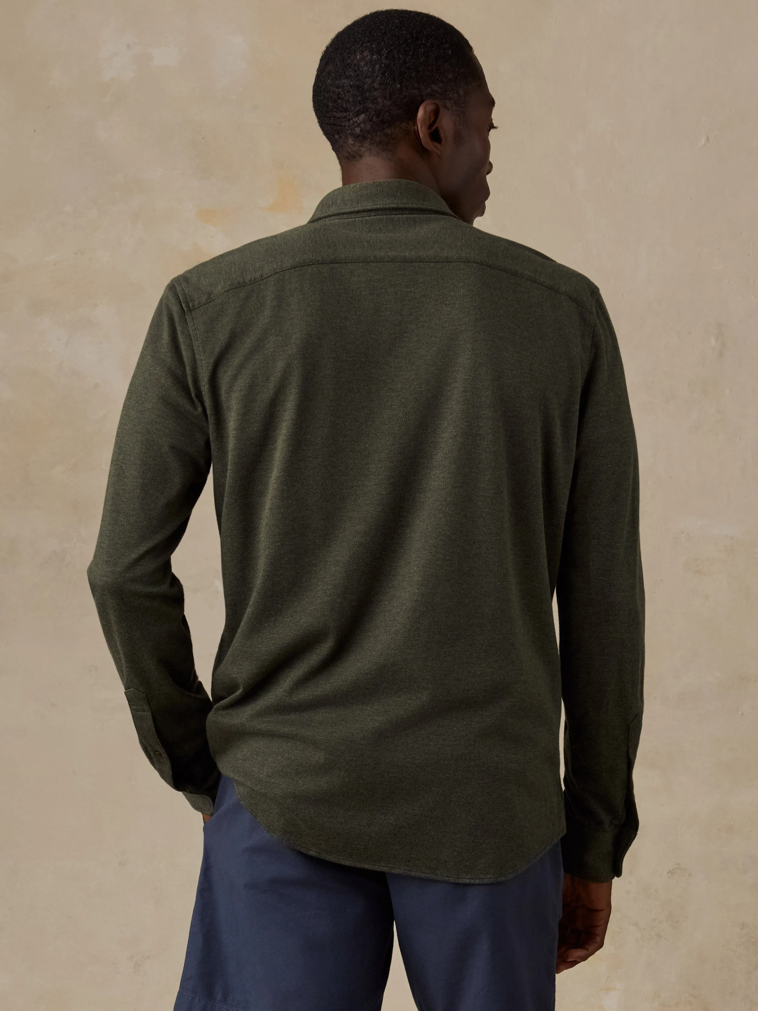 Coastline Knit Shirt - Forest Canyon Twill sold by Faherty product image thumbnail 3