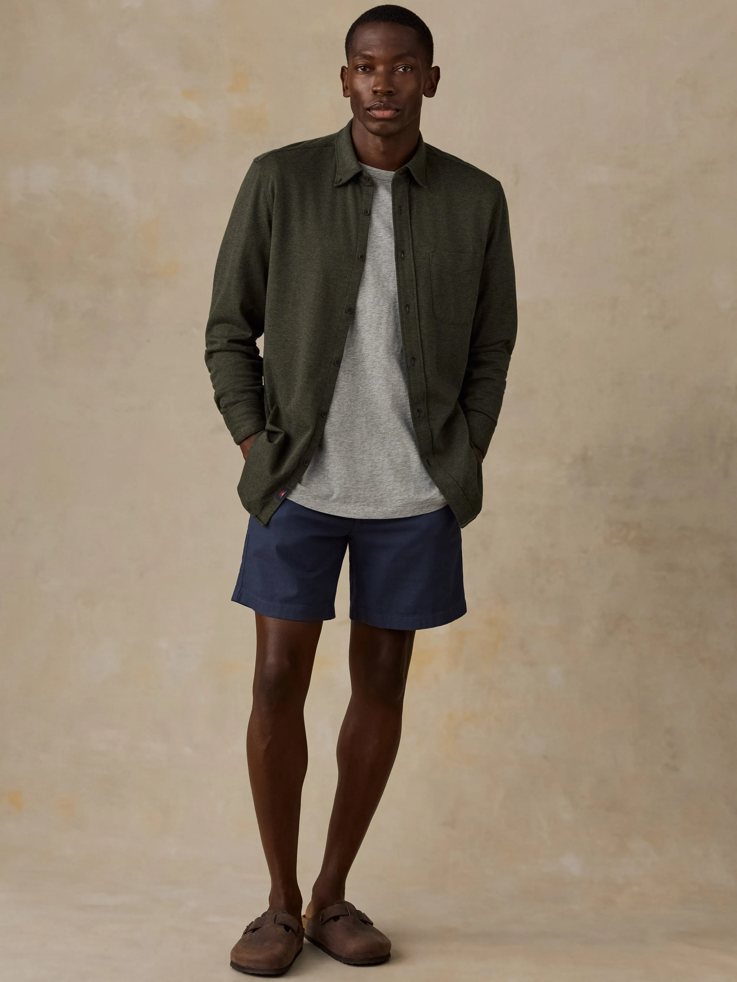 Coastline Knit Shirt - Forest Canyon Twill sold by Faherty product image thumbnail 2