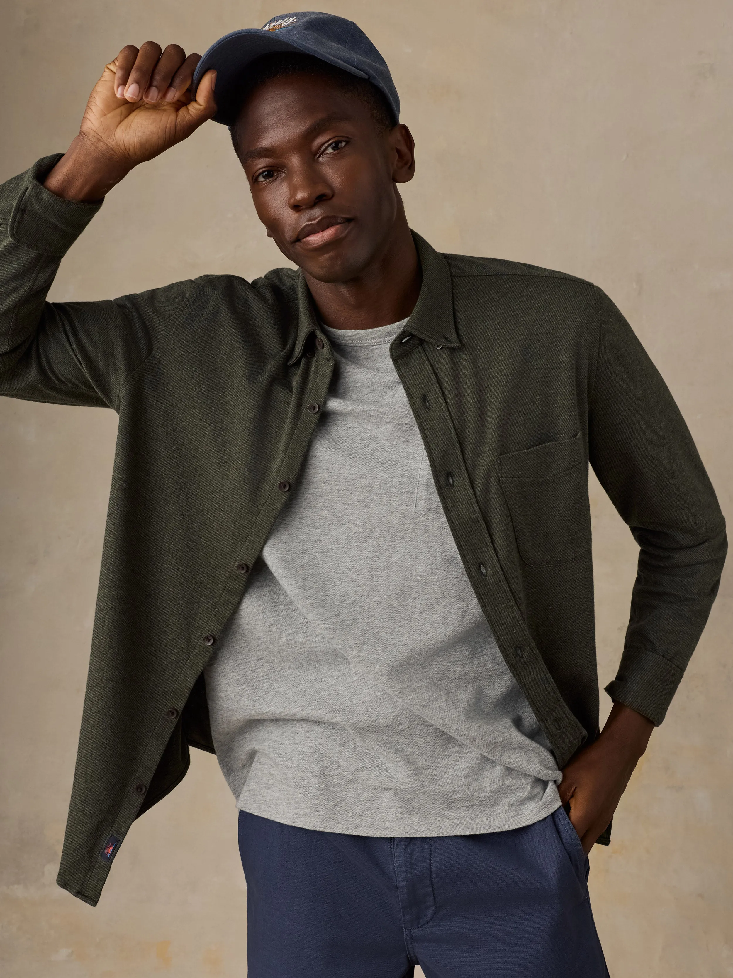 Coastline Knit Shirt - Forest Canyon Twill sold by Faherty product image thumbnail 4