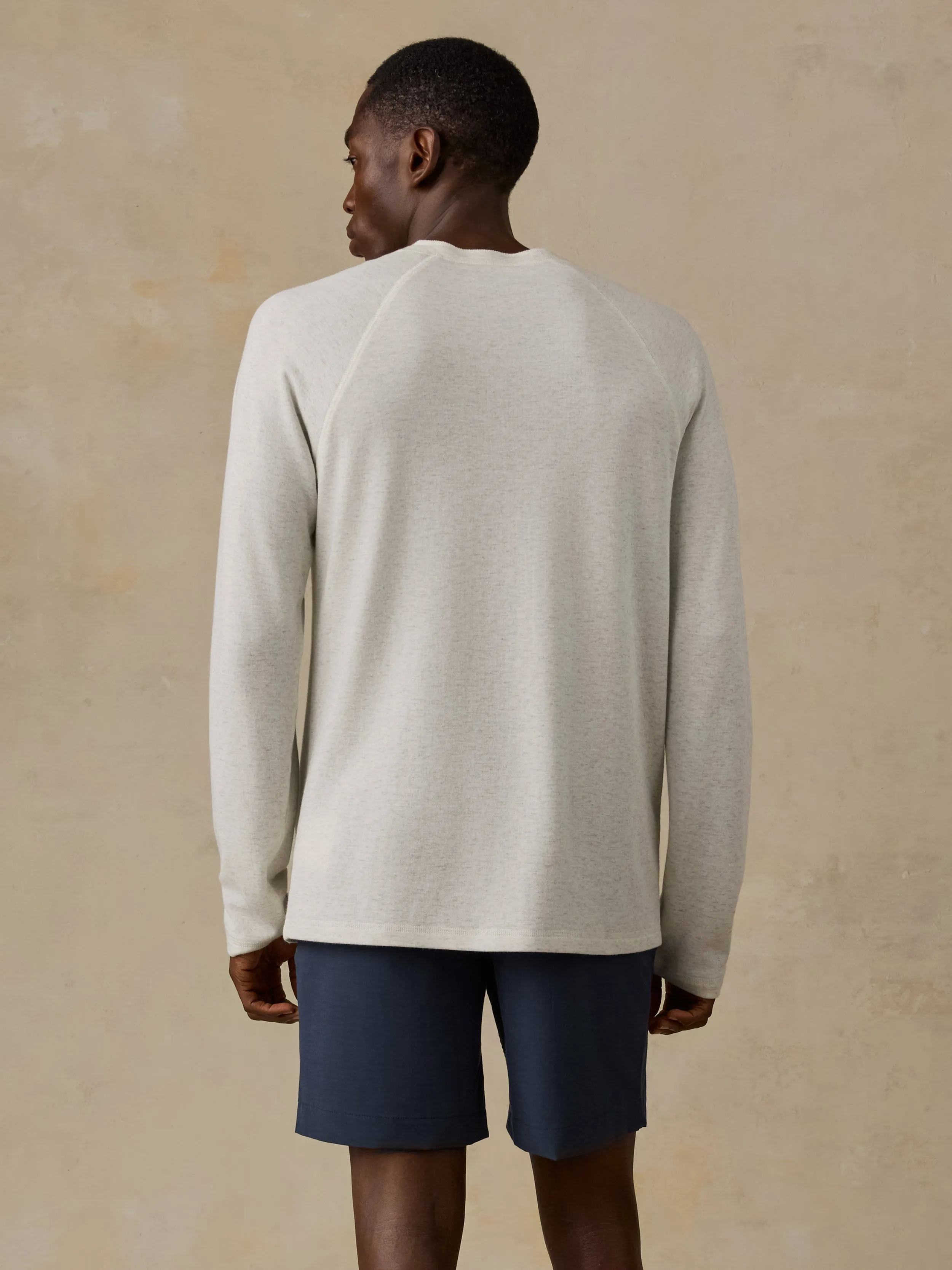 Long-Sleeve Cloud Henley - Snow Heather sold by Faherty product image thumbnail 3